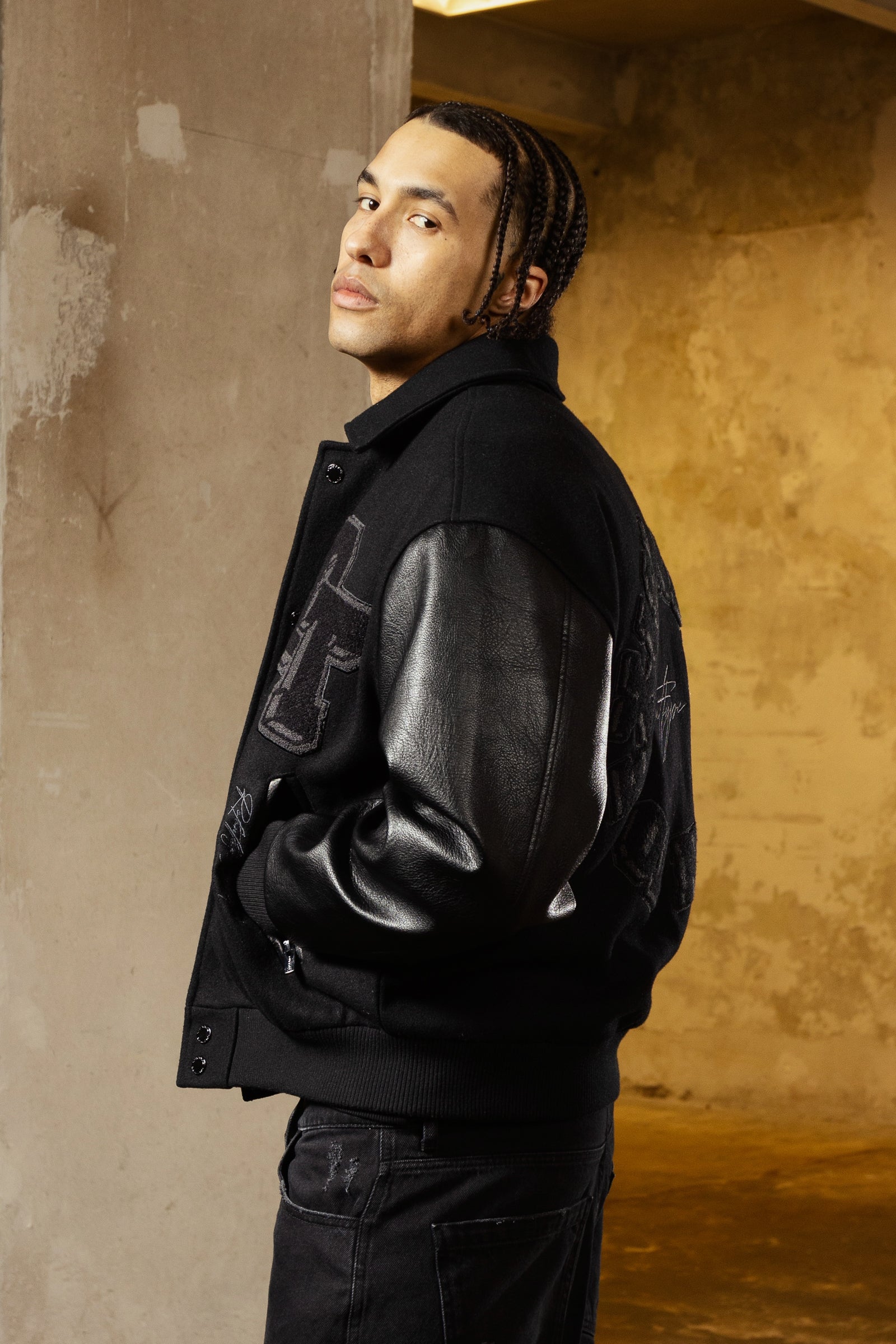 Heavy All Black Varsity Jacket