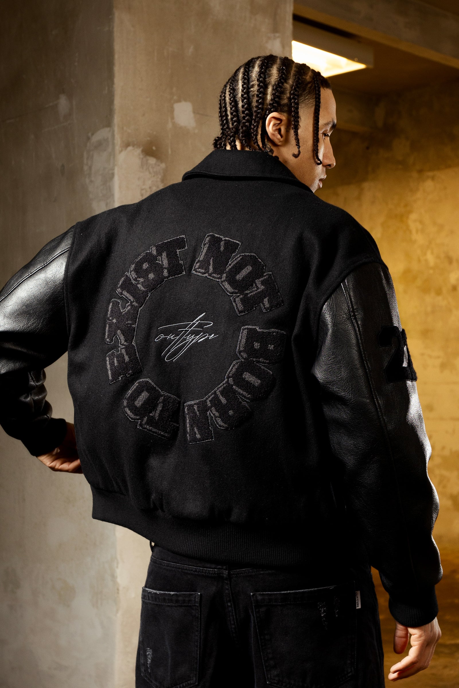 Heavy All Black Varsity Jacket
