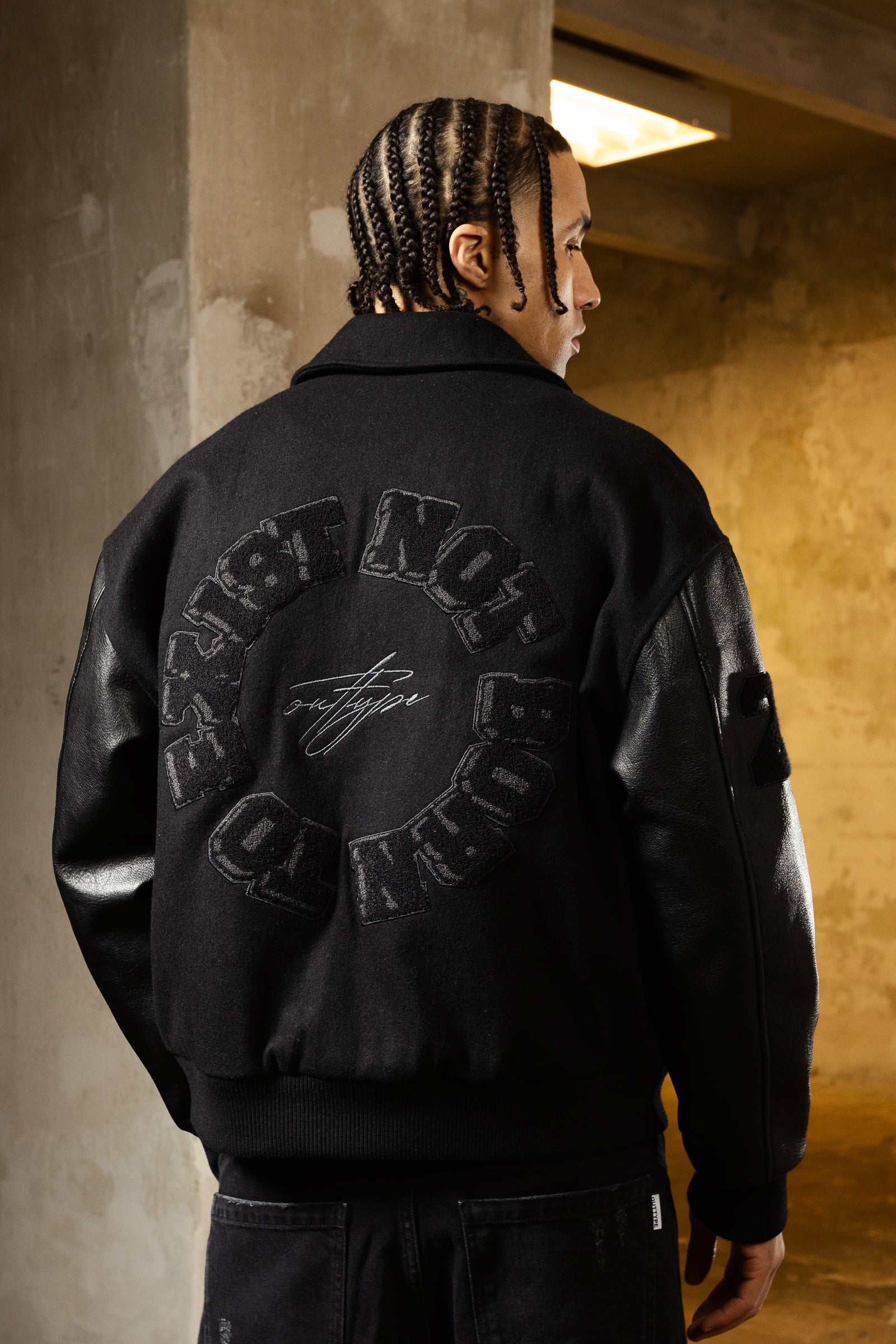 Heavy All Black Varsity Jacket