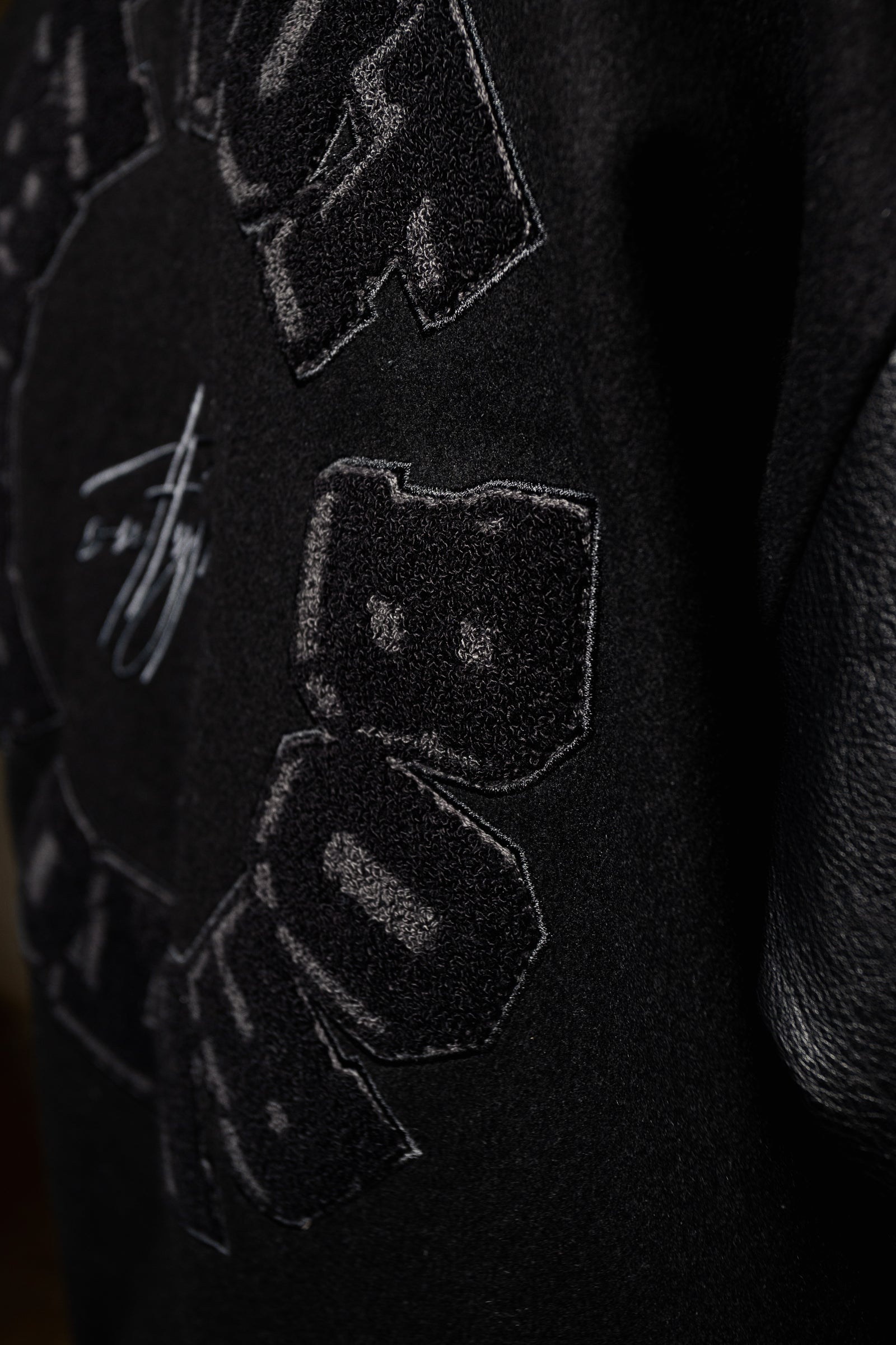 Heavy All Black Varsity Jacket
