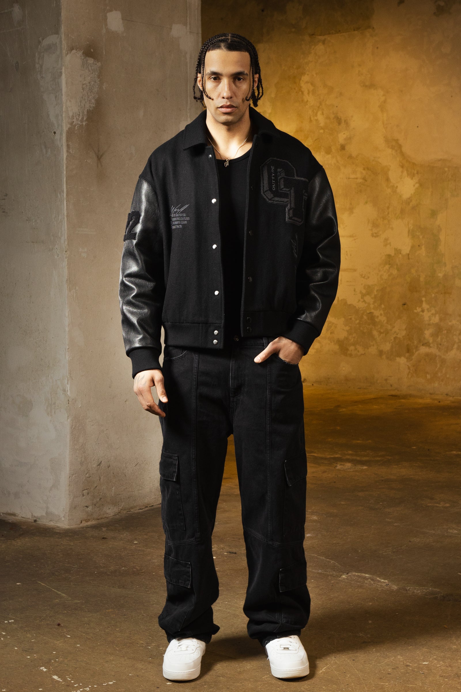 Heavy All Black Varsity Jacket