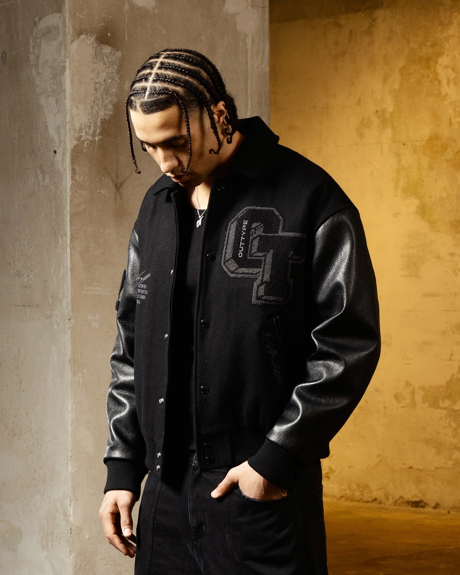 Heavy All Black Varsity Jacket
