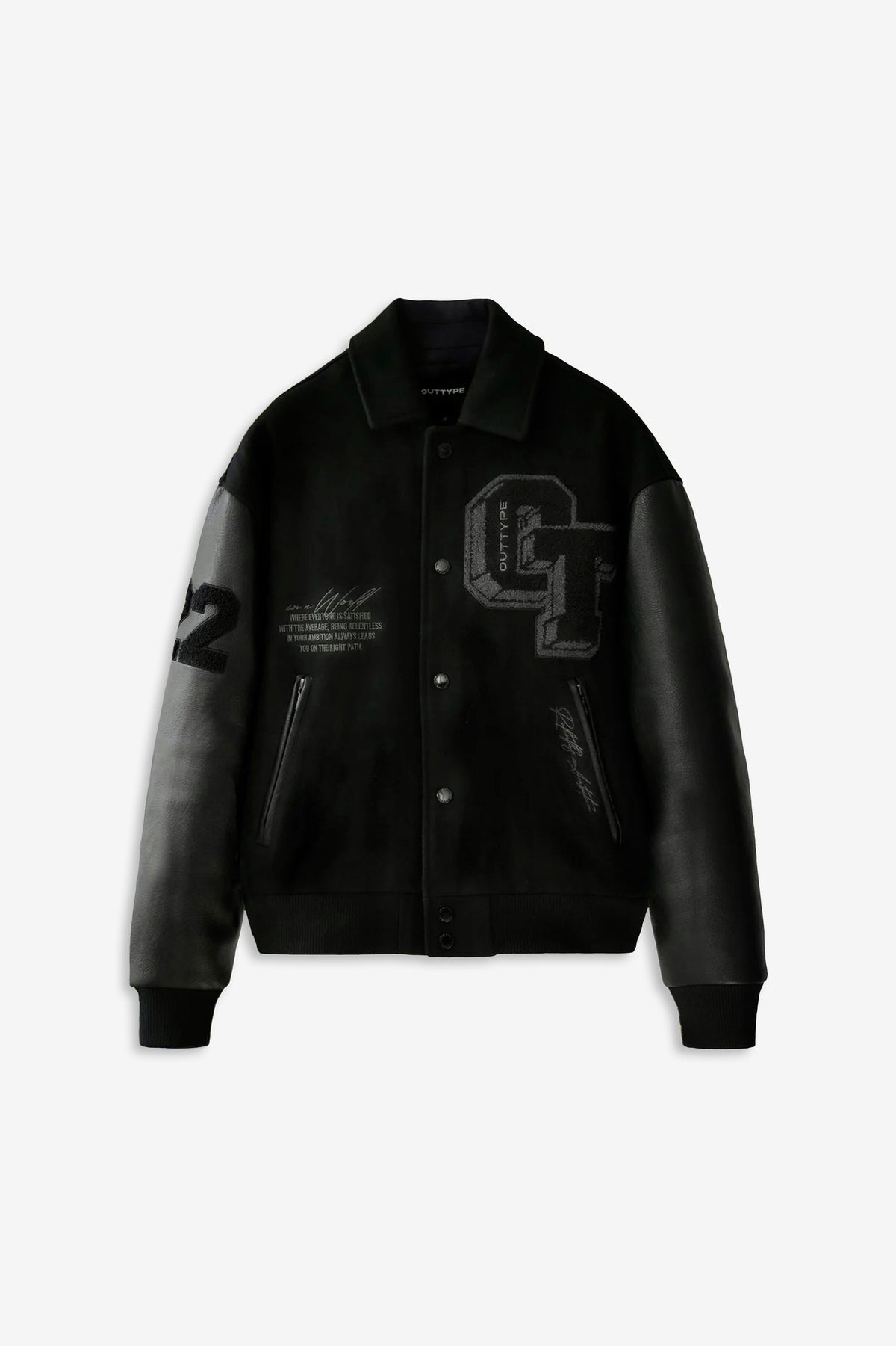 Heavy All Black Varsity Jacket