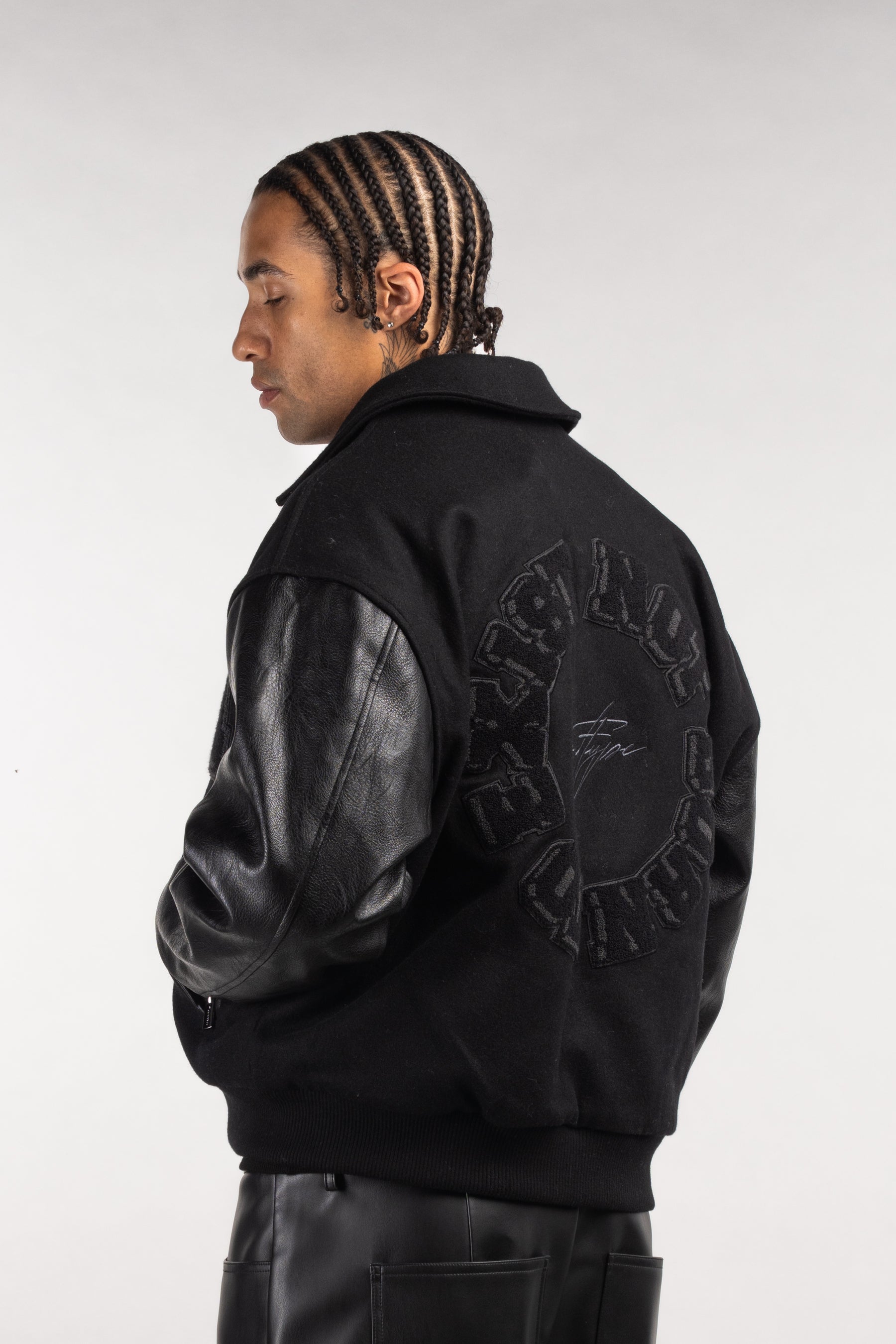 Heavy All Black Varsity Jacket