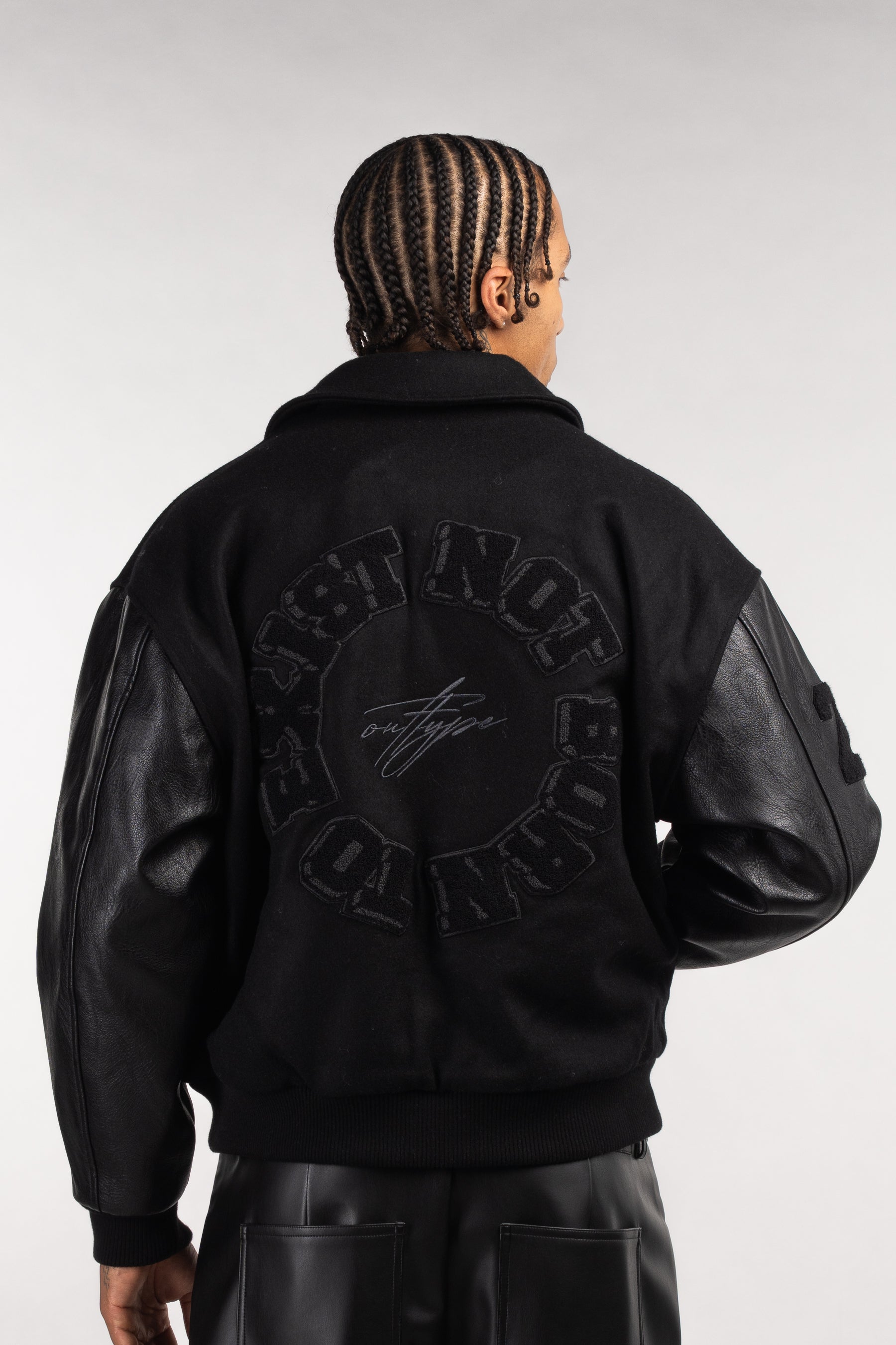 Heavy All Black Varsity Jacket