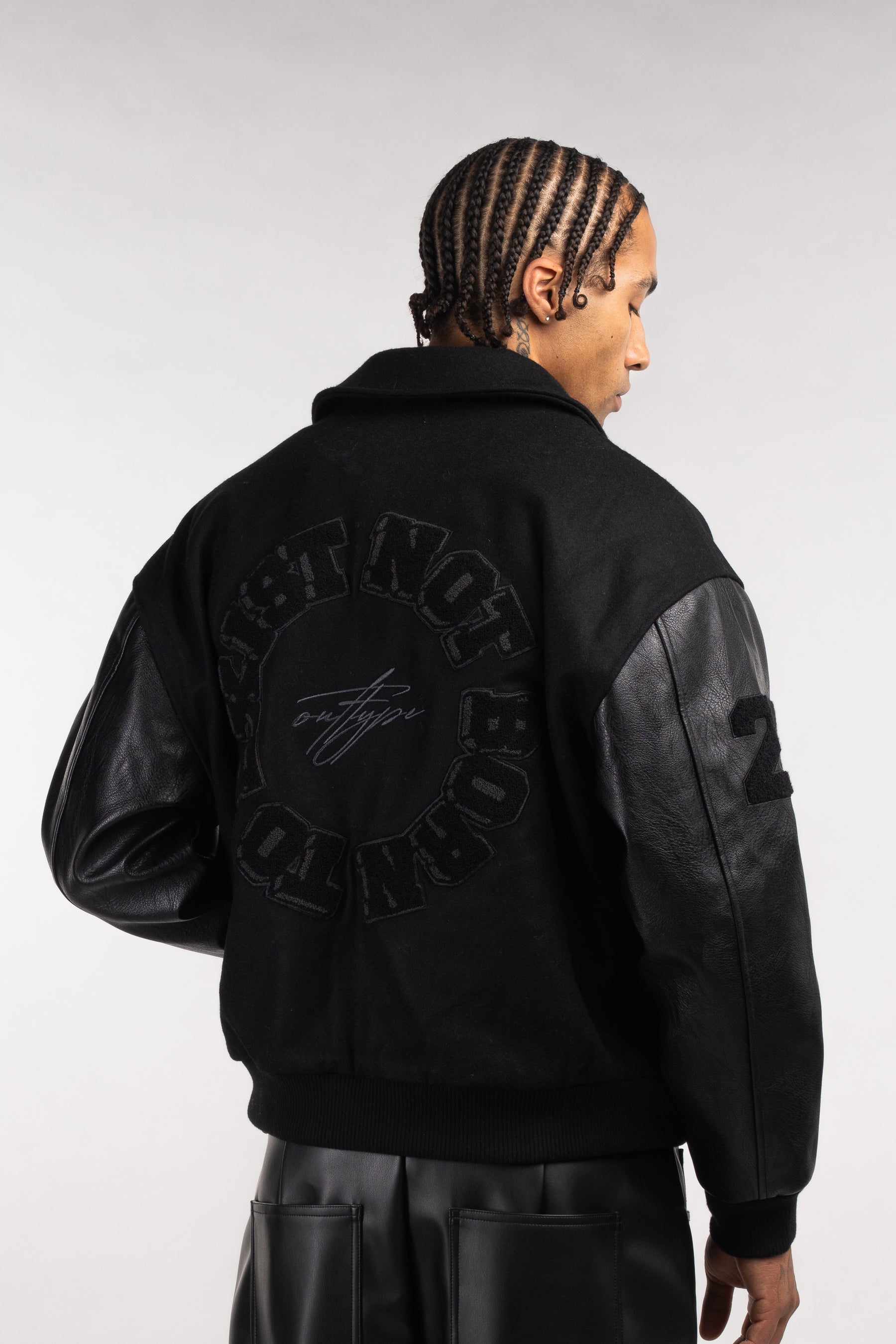 Heavy All Black Varsity Jacket