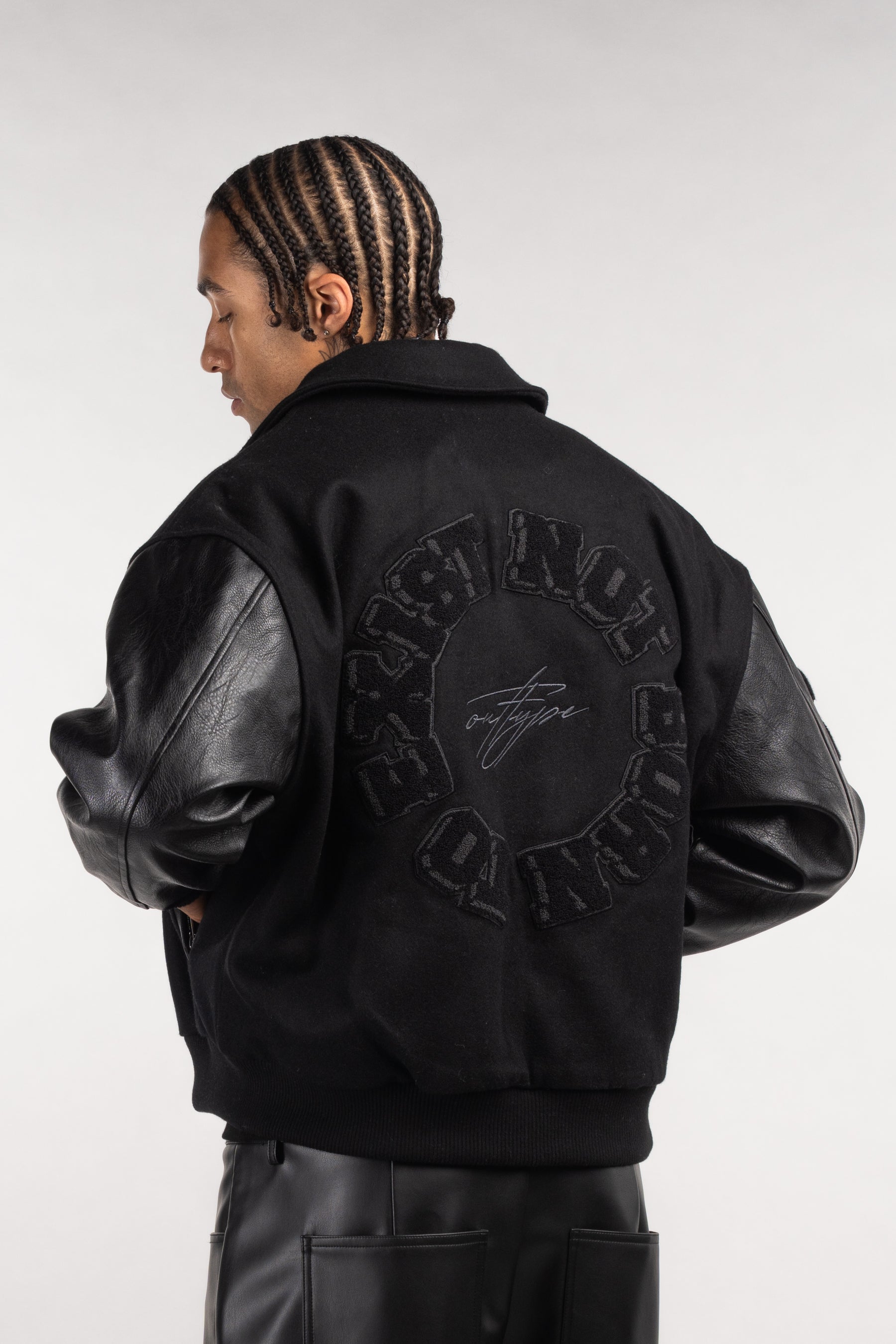 Heavy All Black Varsity Jacket