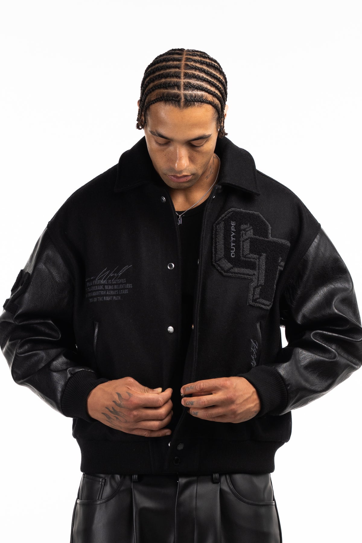 Heavy All Black Varsity Jacket