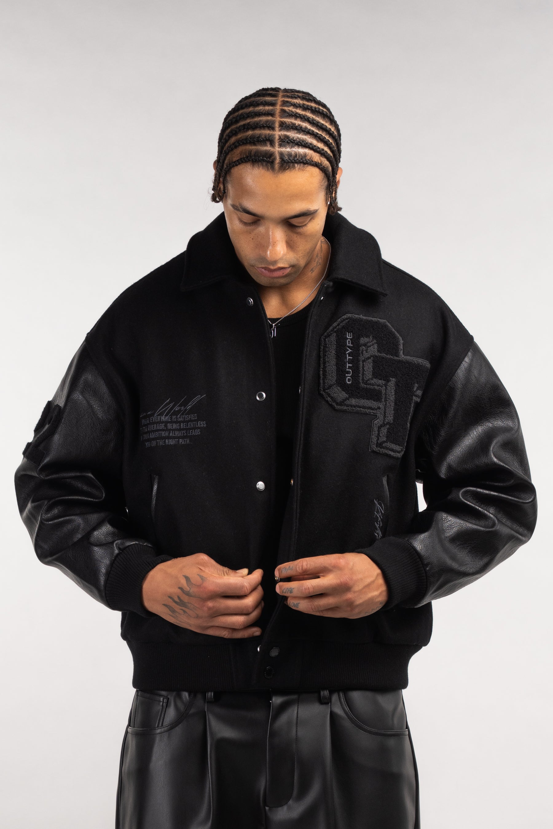 Heavy All Black Varsity Jacket