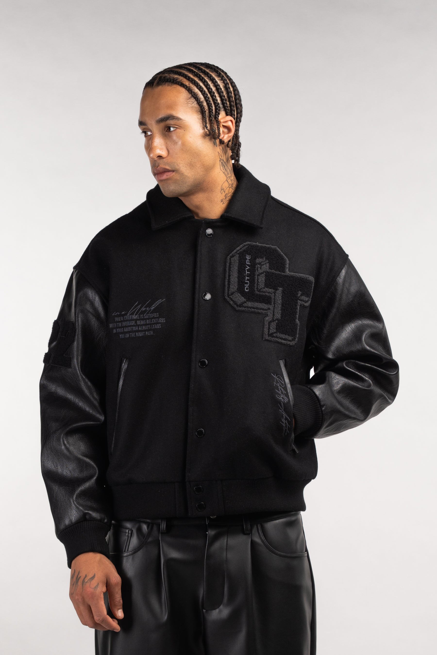 Heavy All Black Varsity Jacket