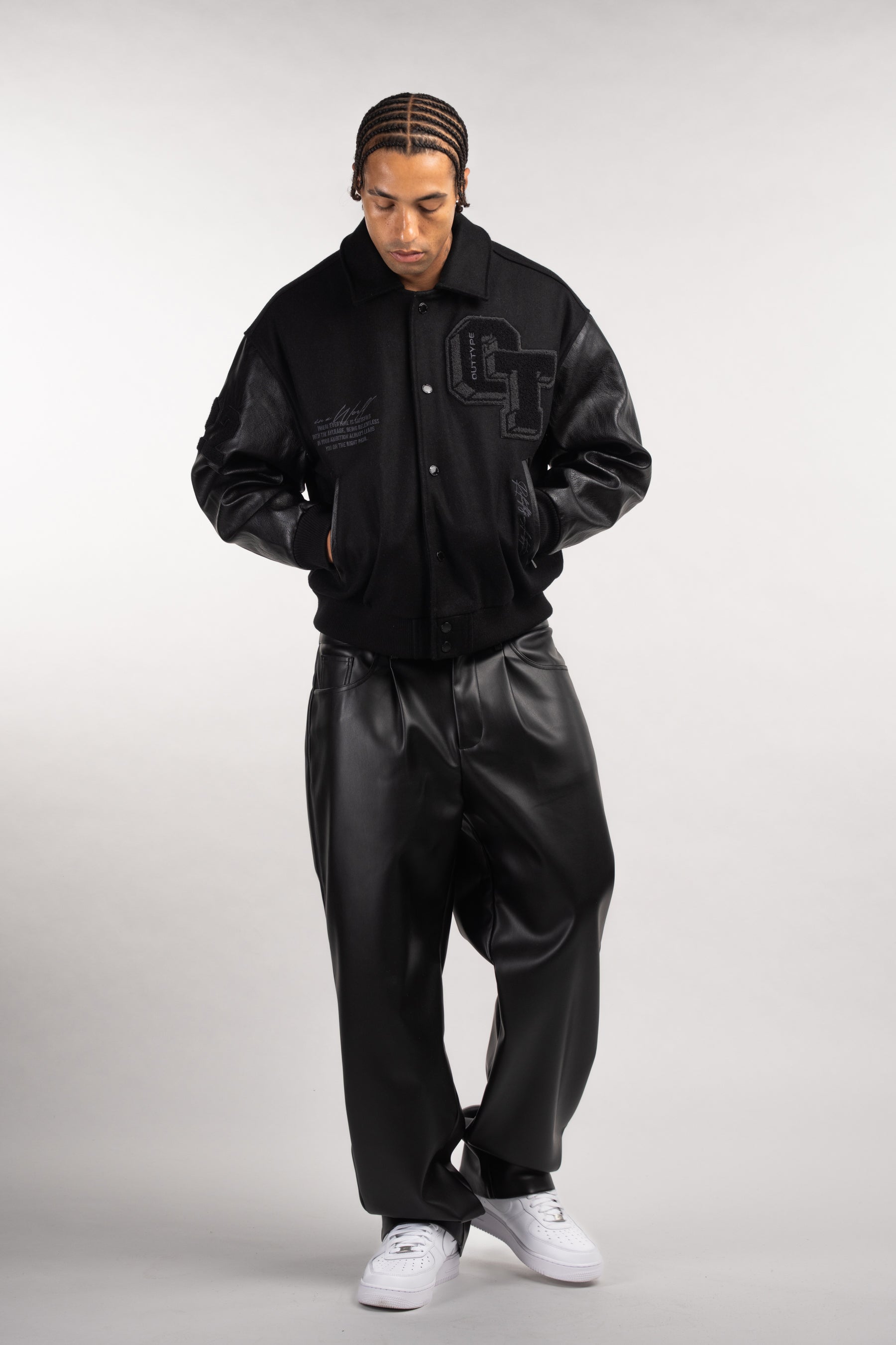 Heavy All Black Varsity Jacket