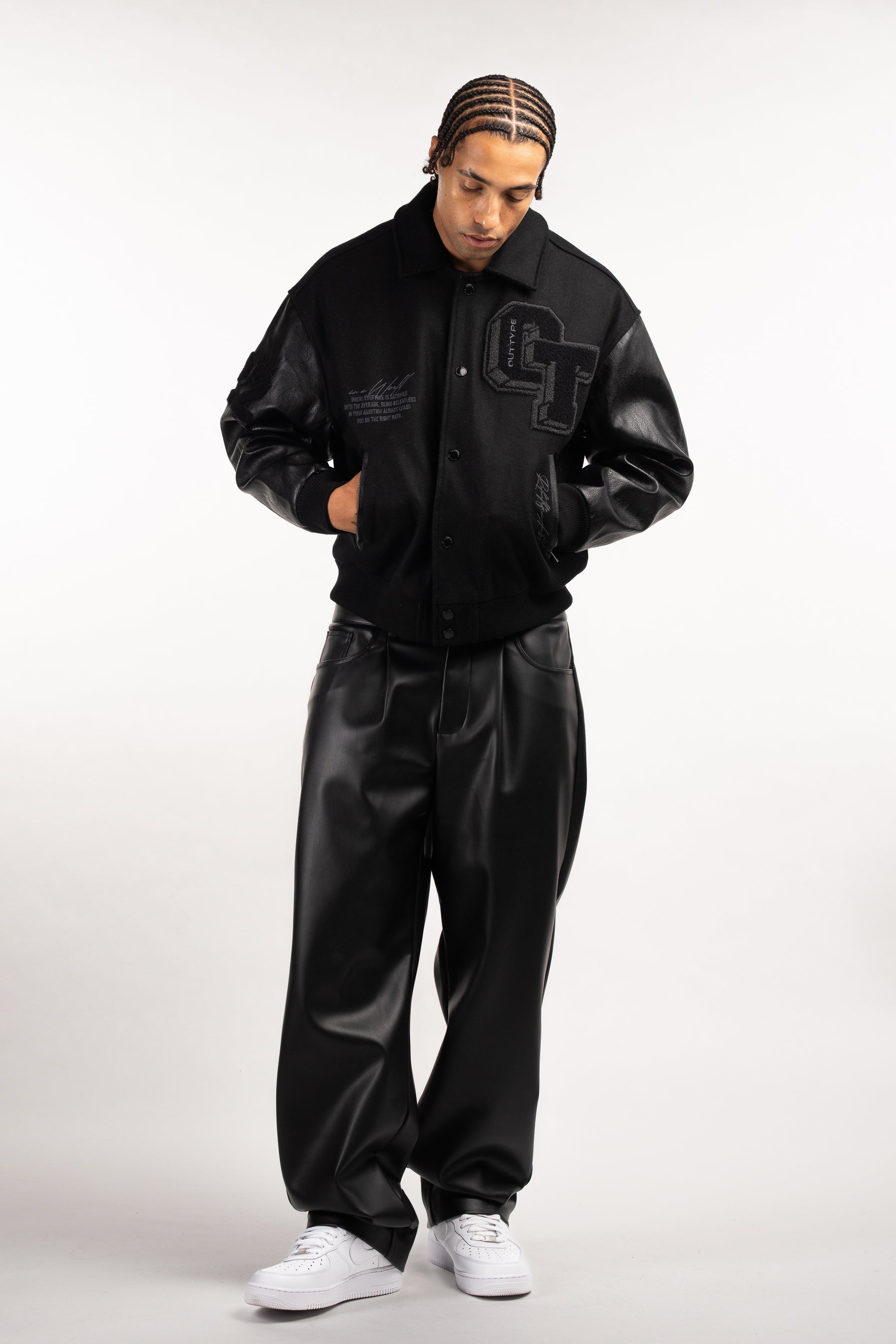 Heavy All Black Varsity Jacket