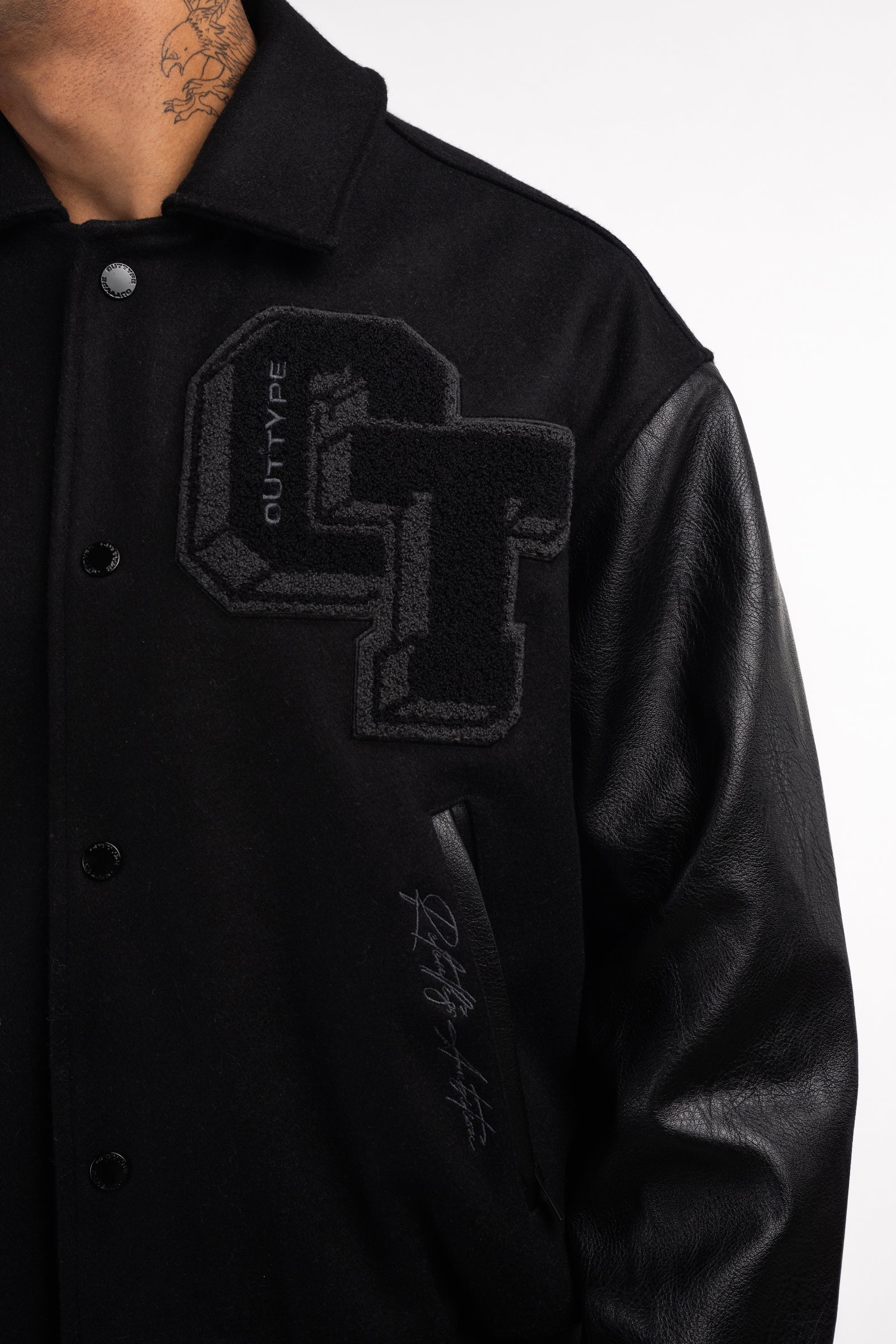 Heavy All Black Varsity Jacket