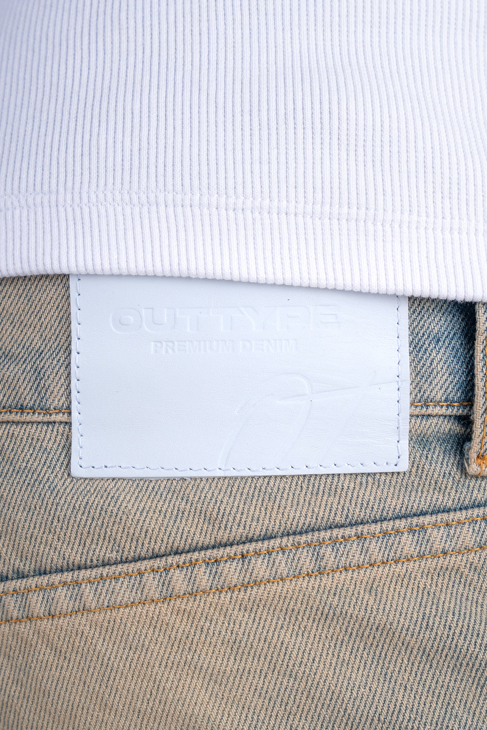Sand Washed Rivet Denim