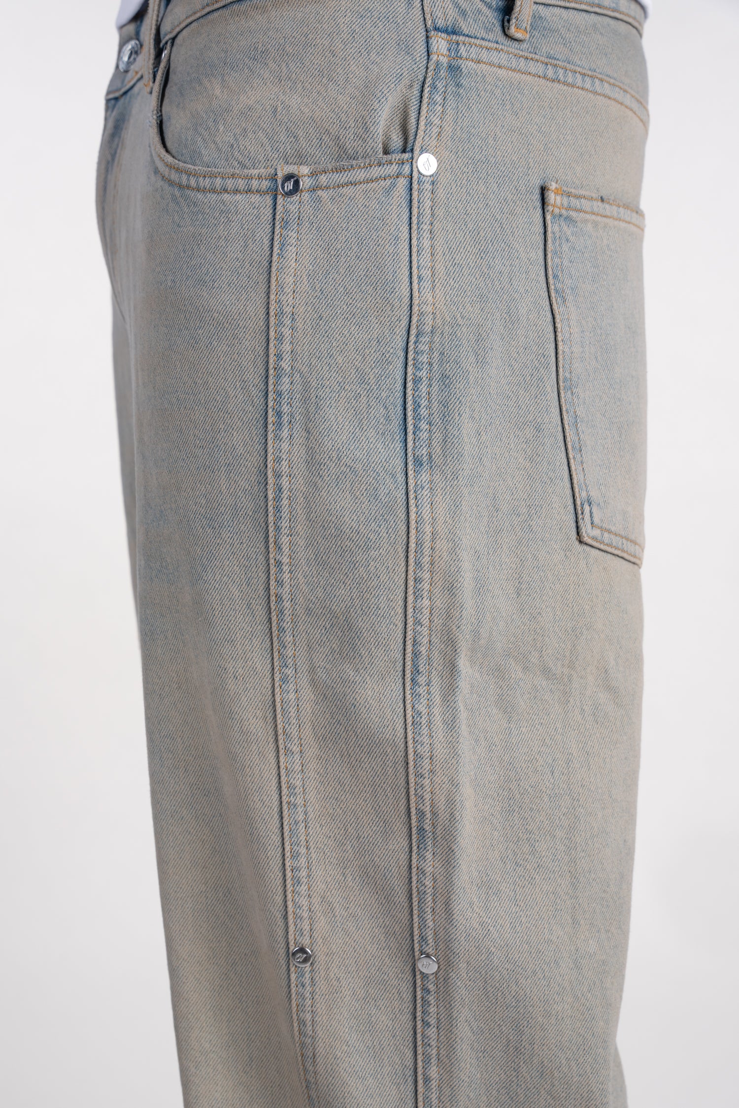 Sand Washed Rivet Denim