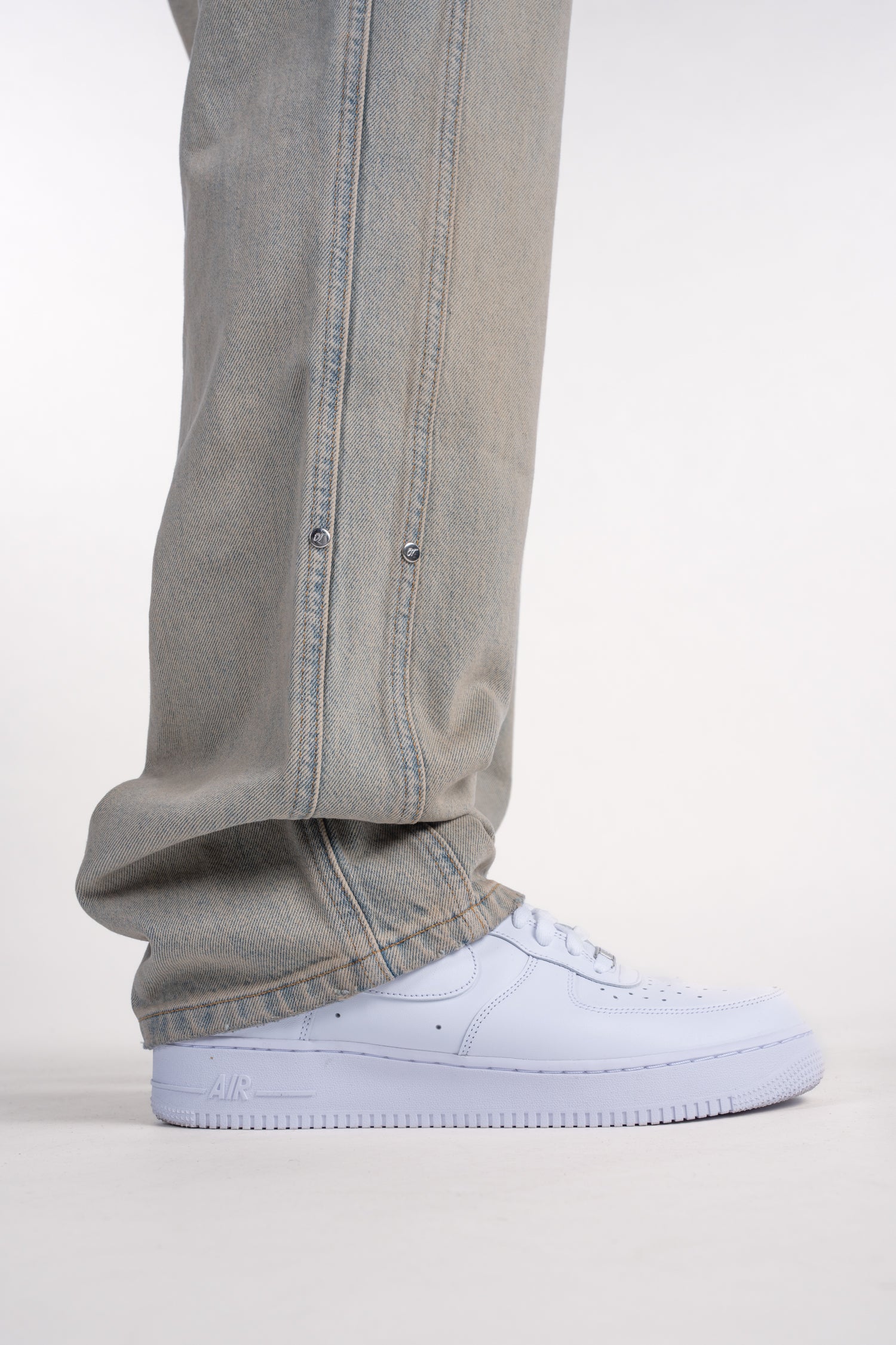 Sand Washed Rivet Denim