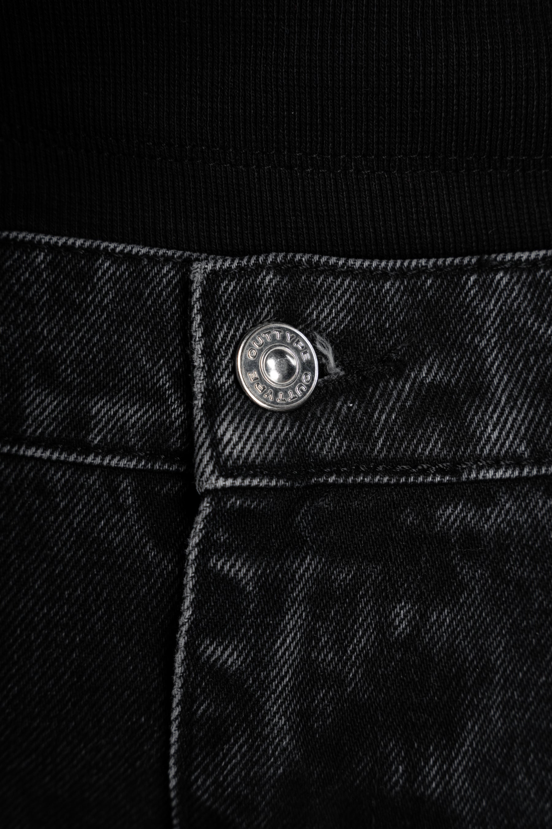 Washed Black Rivet Denim