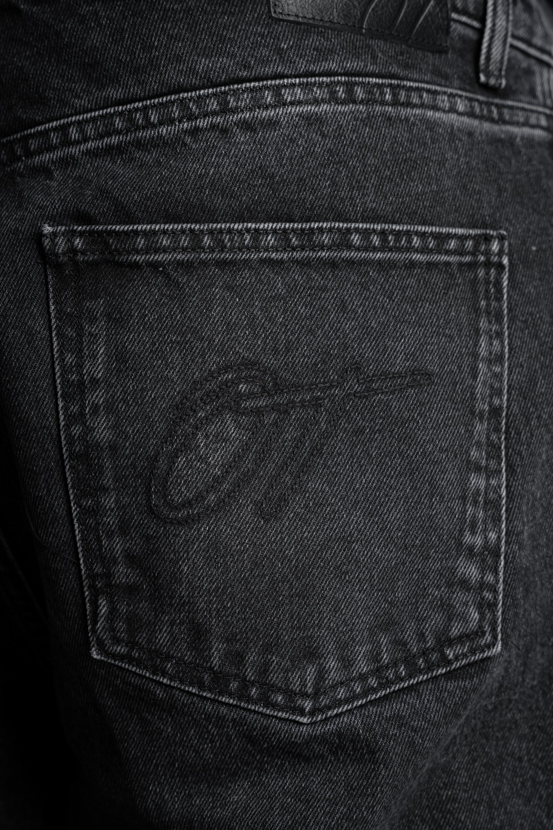 Washed Black Rivet Denim
