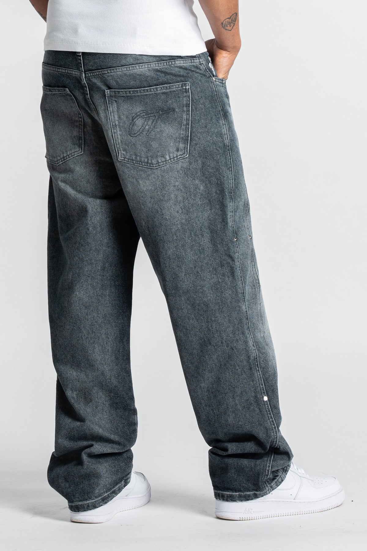 Washed Blue Rivet Denim