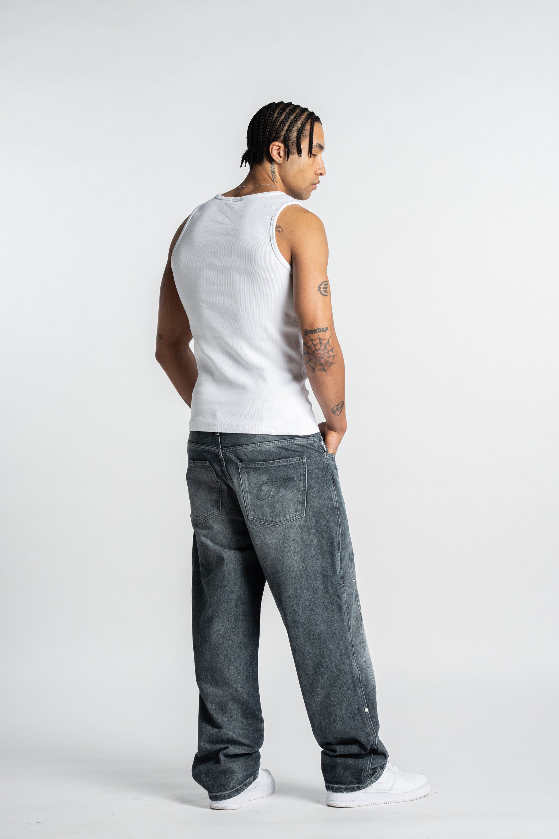Washed Blue Rivet Denim