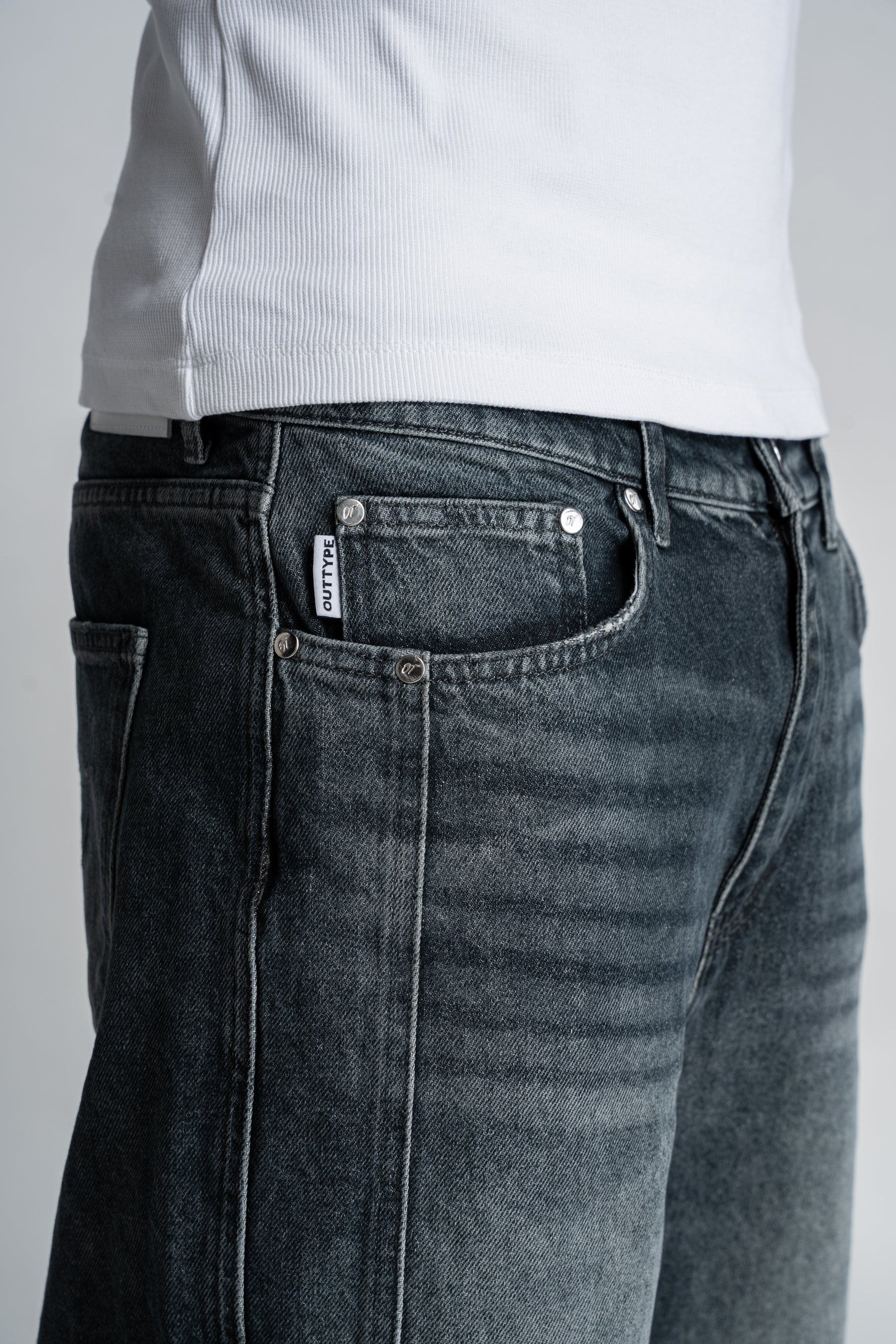 Washed Blue Rivet Denim