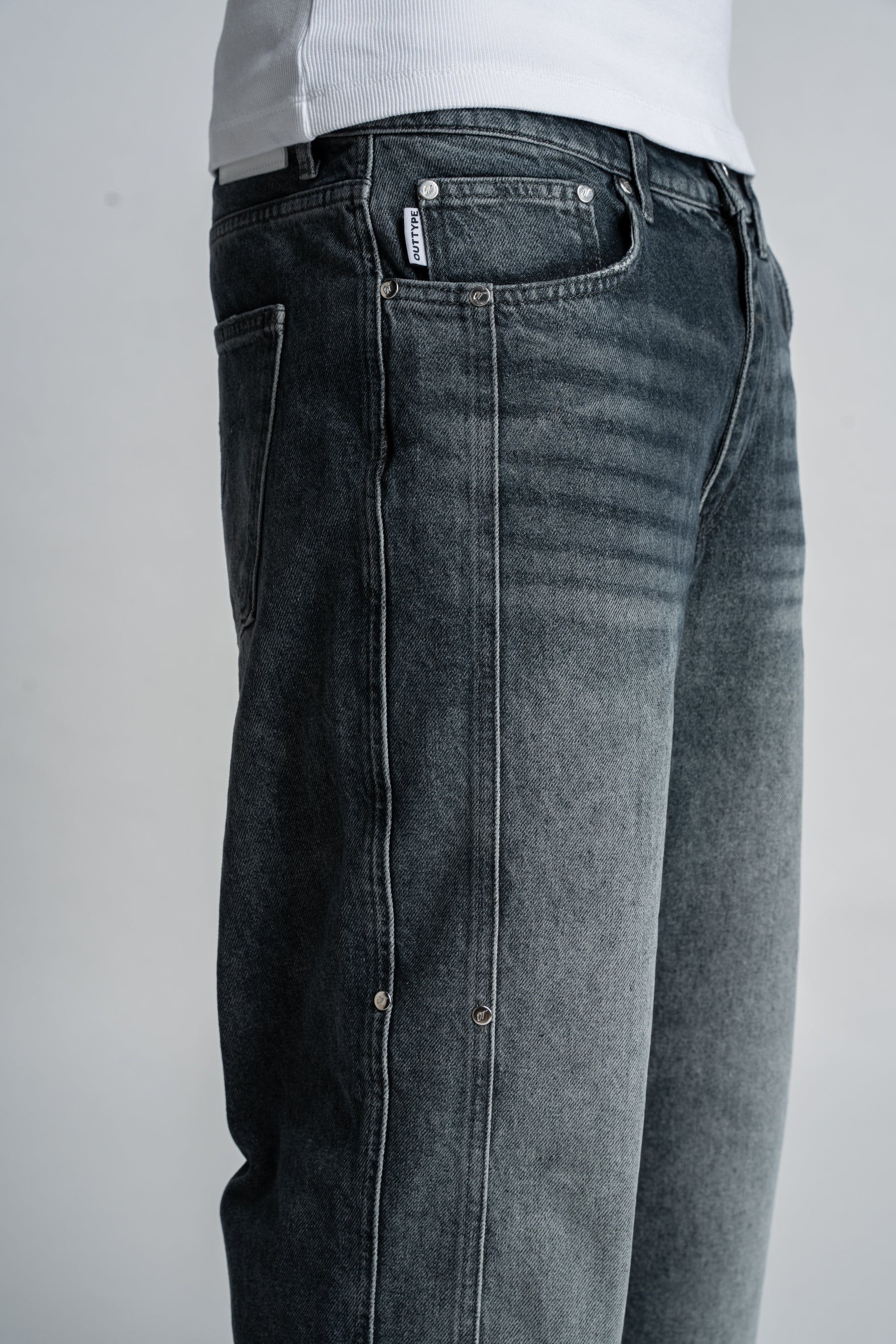 Washed Blue Rivet Denim