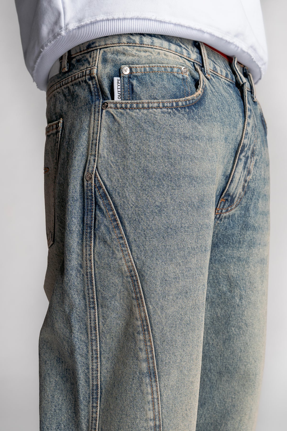 Washed Pleat Denim