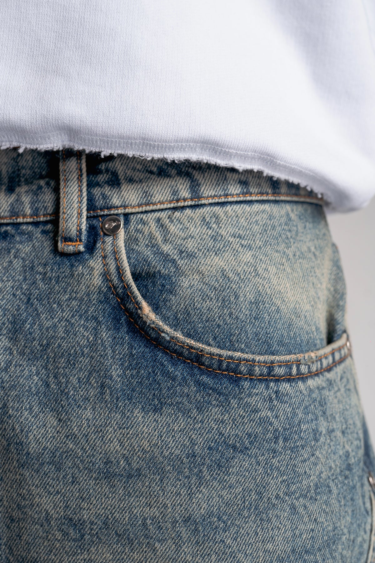 Washed Pleat Denim