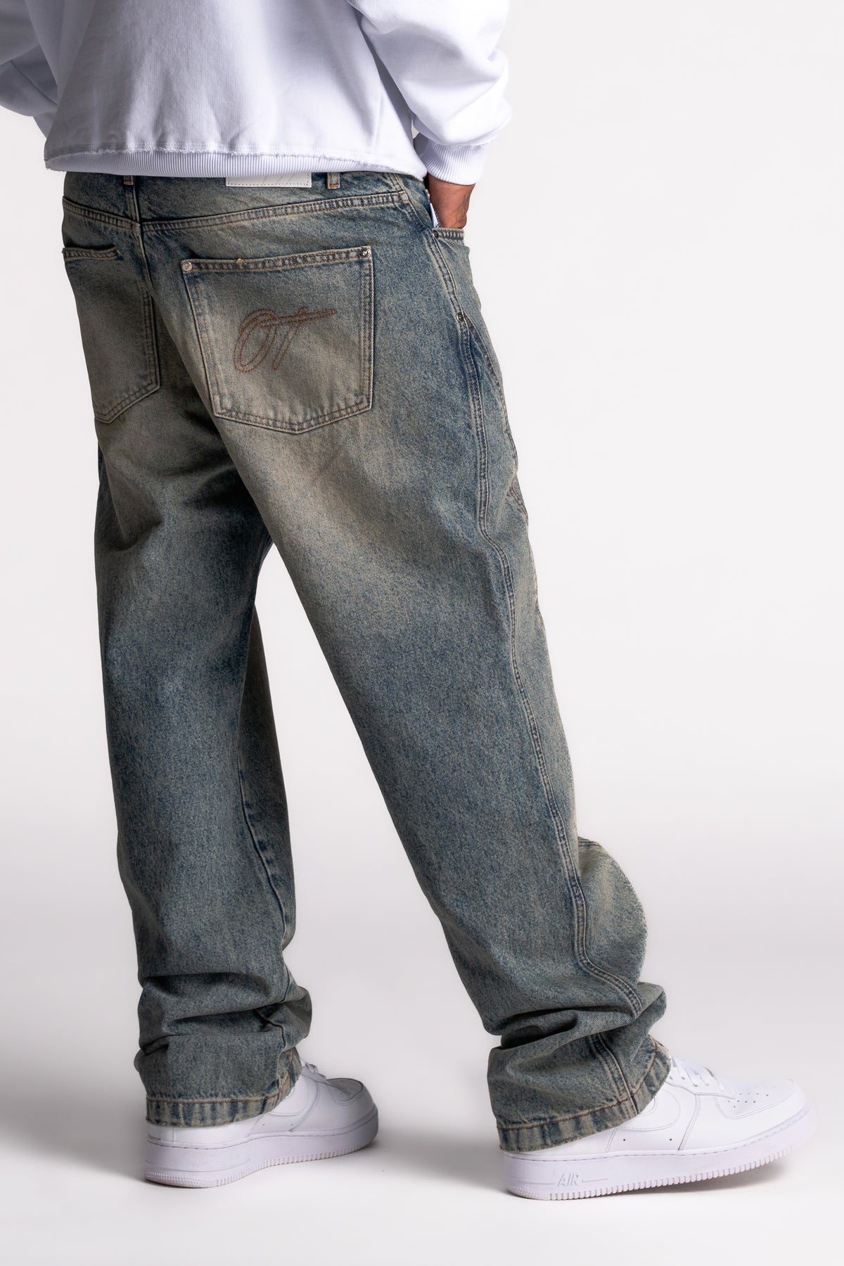 Washed Pleat Denim