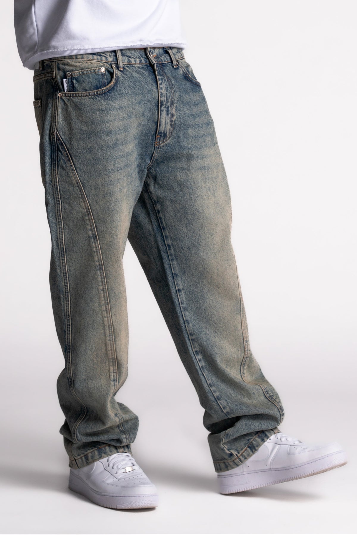 Washed Pleat Denim