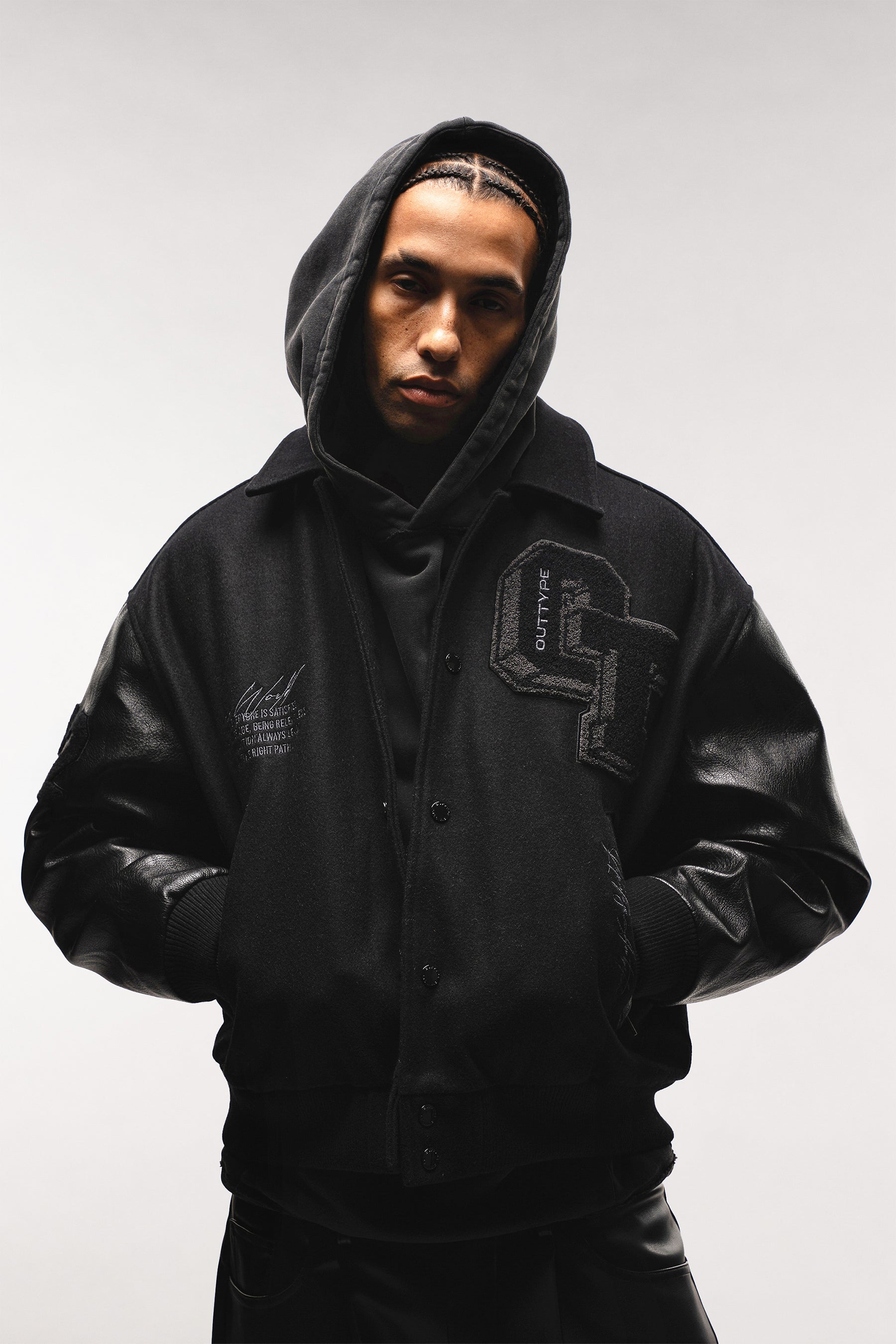 Heavy All Black Varsity Jacket