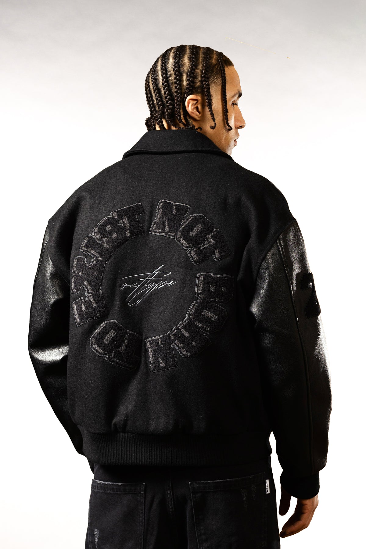 Heavy All Black Varsity Jacket