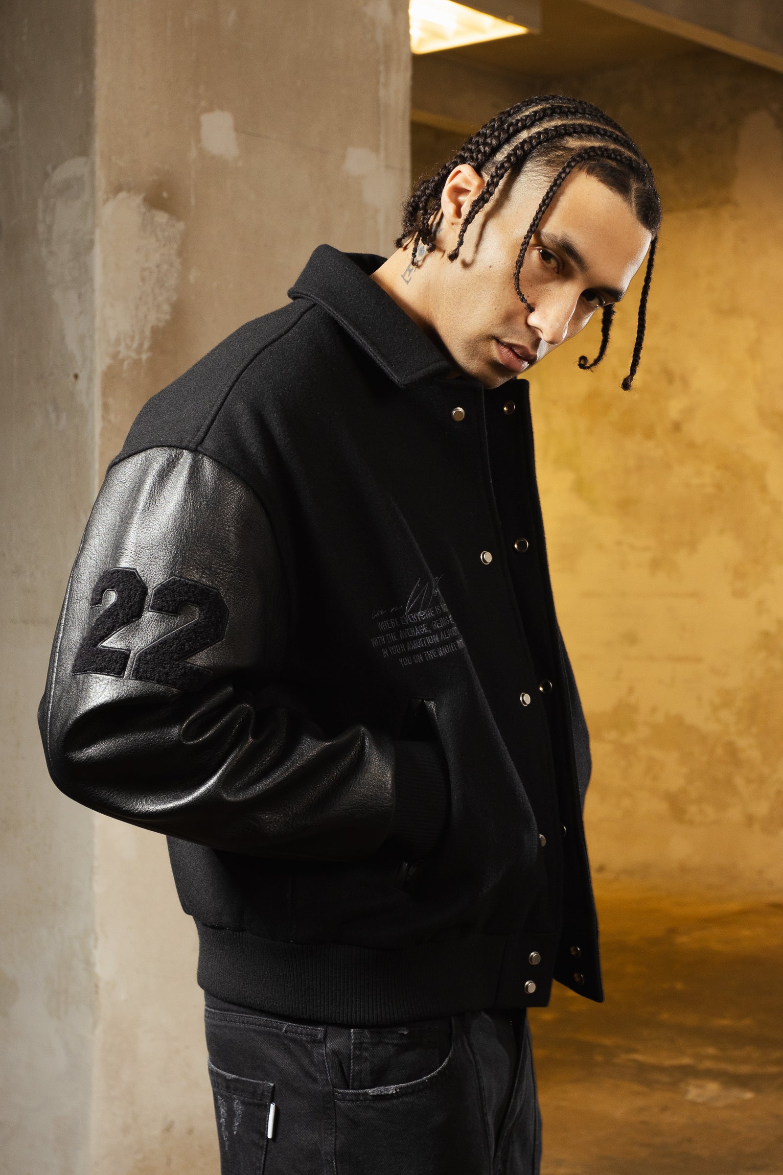 Heavy All Black Varsity Jacket