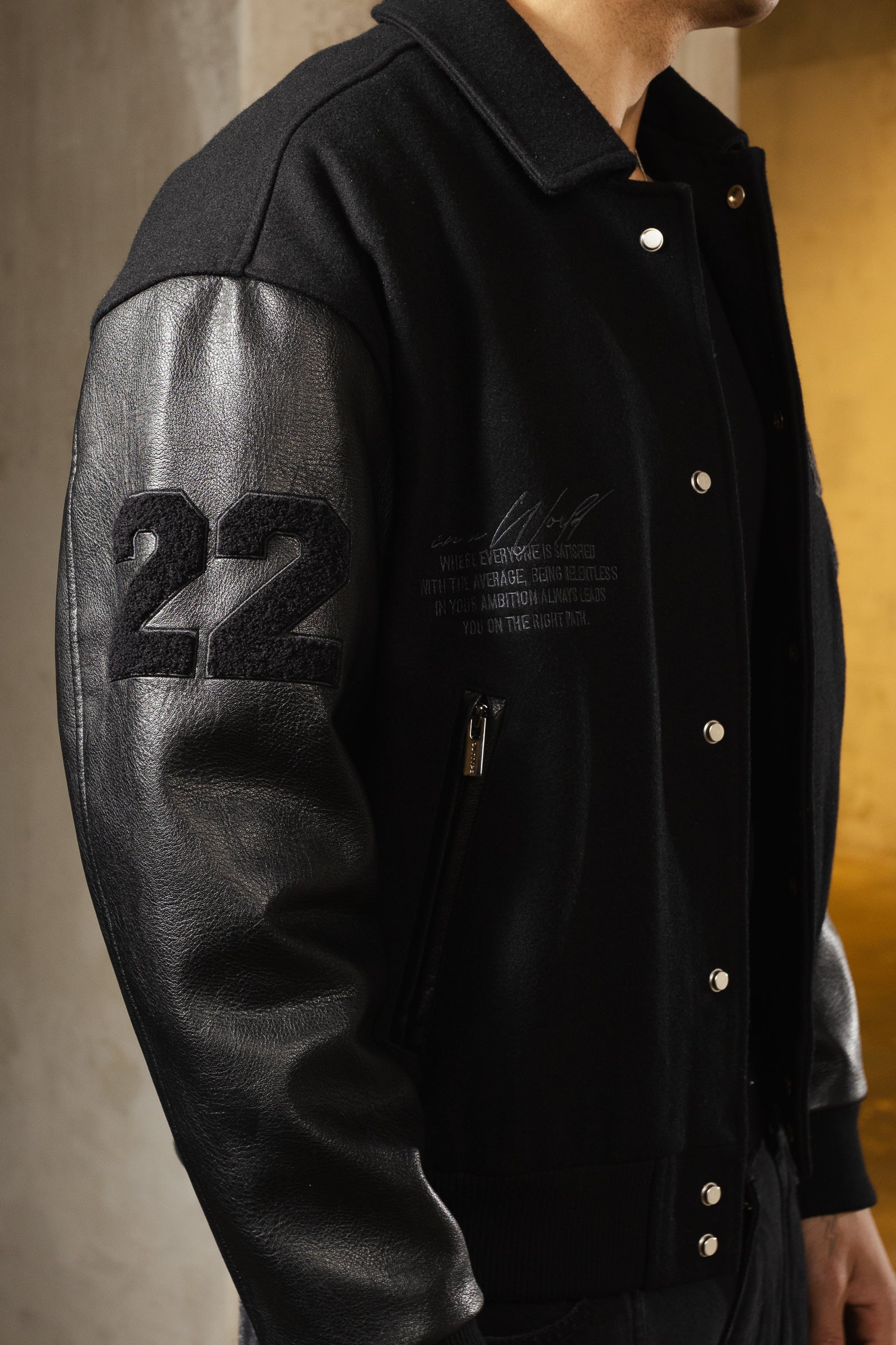 Heavy All Black Varsity Jacket