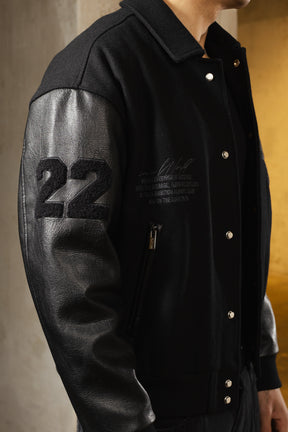 Heavy All Black Varsity Jacket