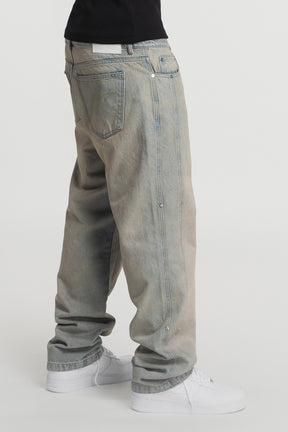 Sand Washed Rivet Denim