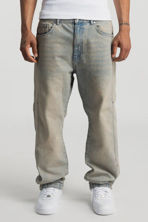 Sand Washed Rivet Denim