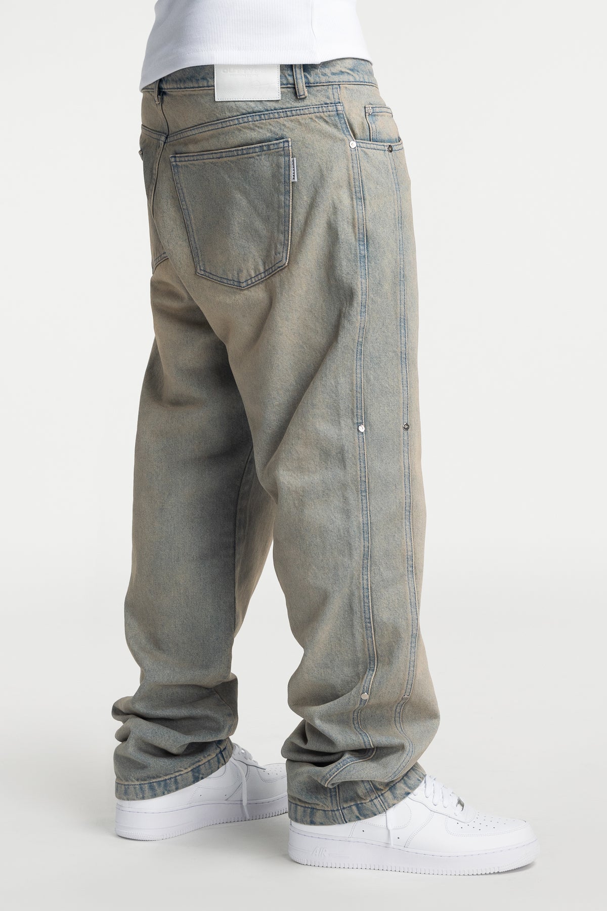 Sand Washed Rivet Denim