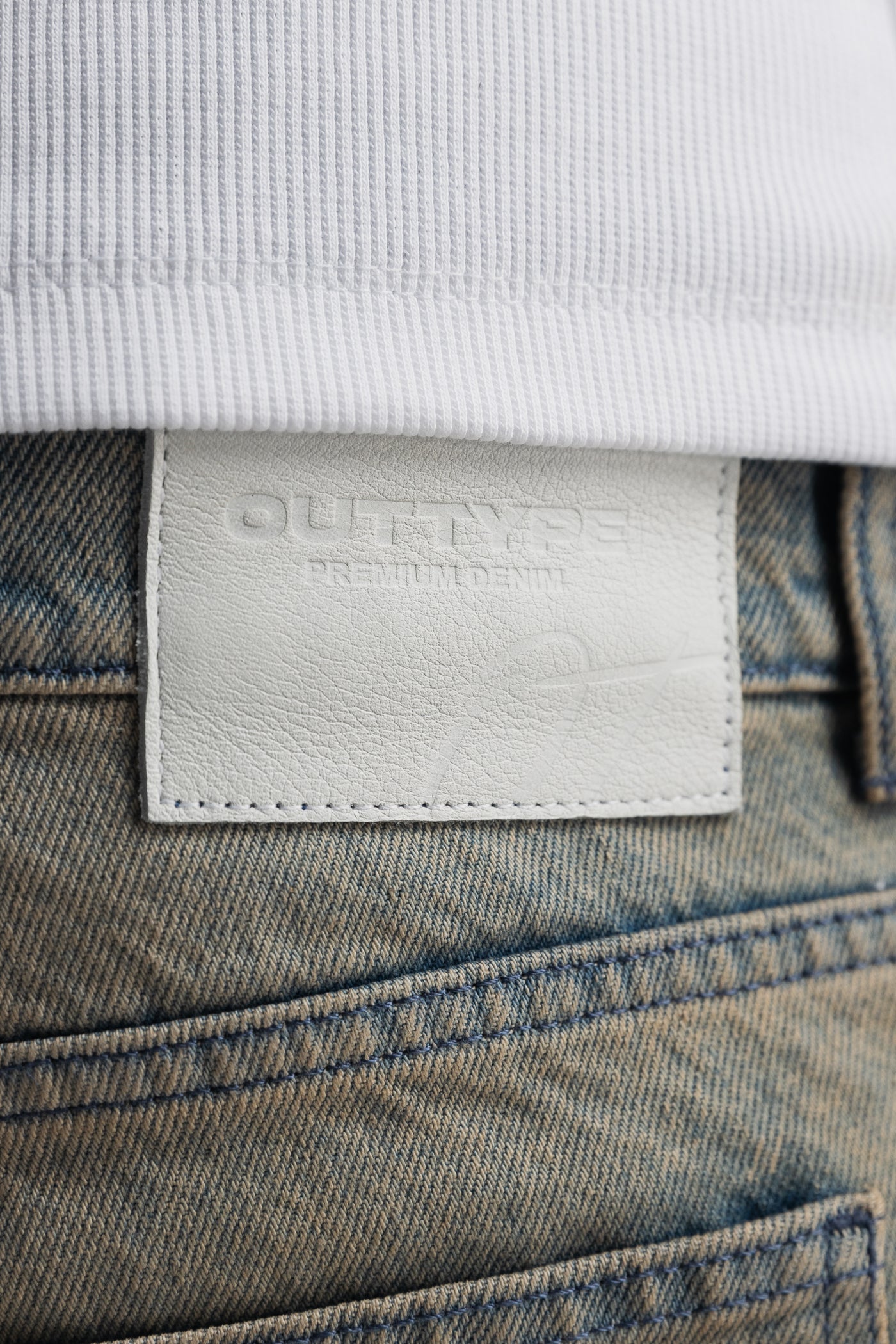 Sand Washed Rivet Denim