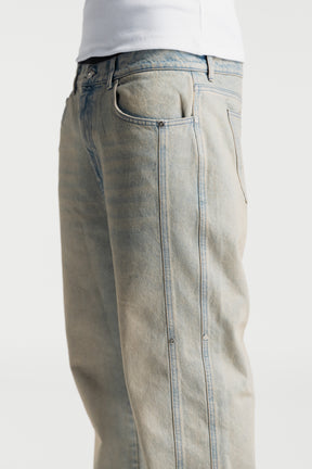 Sand Washed Rivet Denim