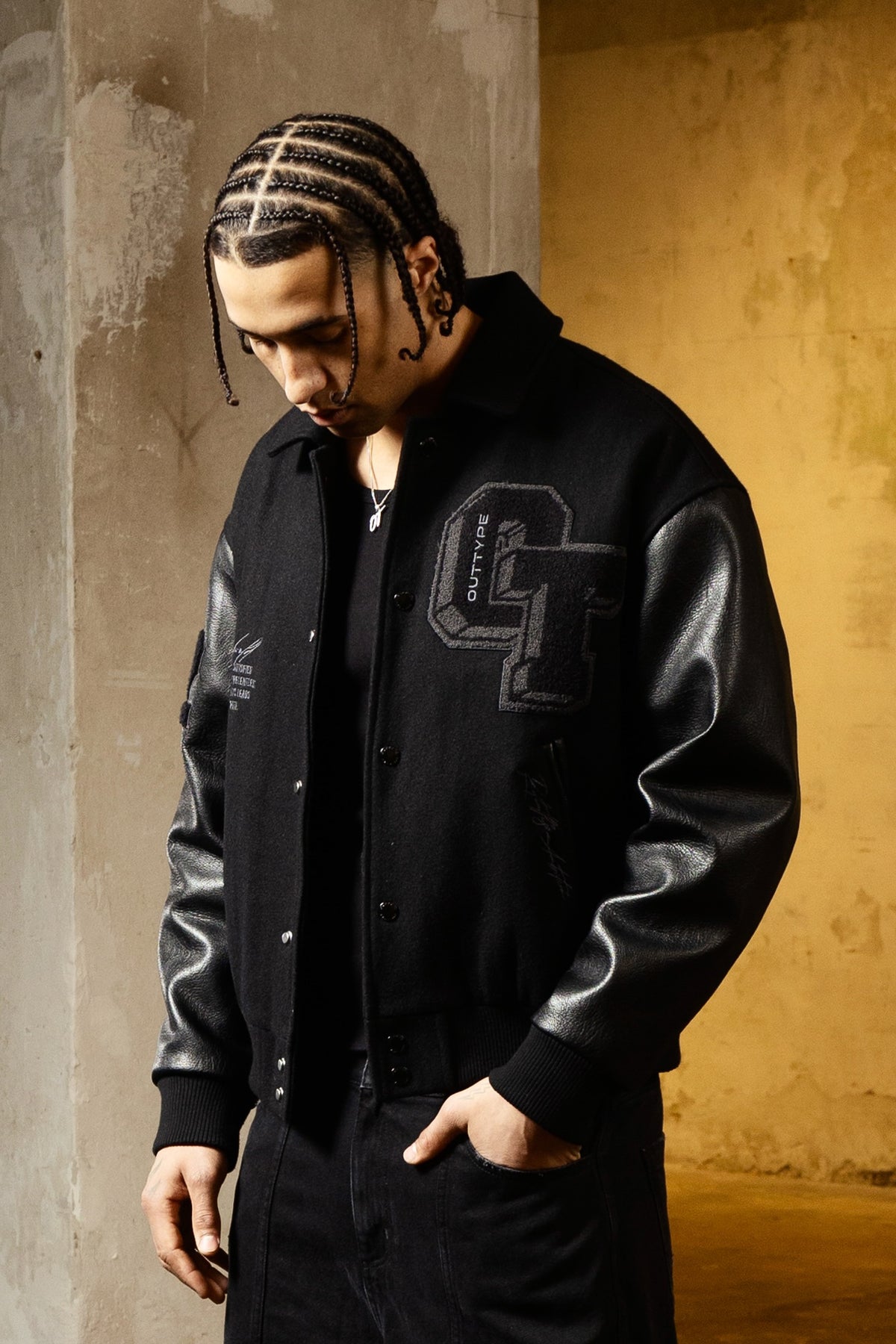 Heavy All Black Varsity Jacket