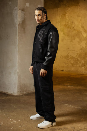 Heavy All Black Varsity Jacket