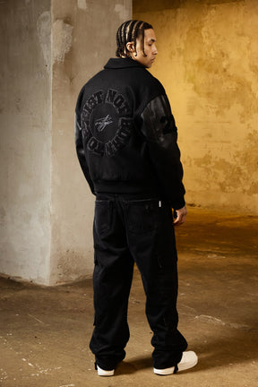 Heavy All Black Varsity Jacket