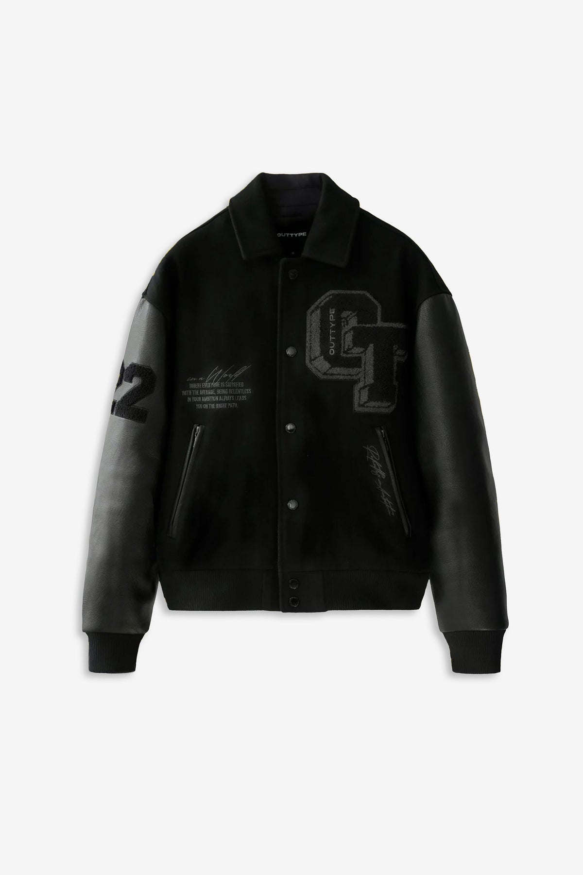 Heavy All Black Varsity Jacket