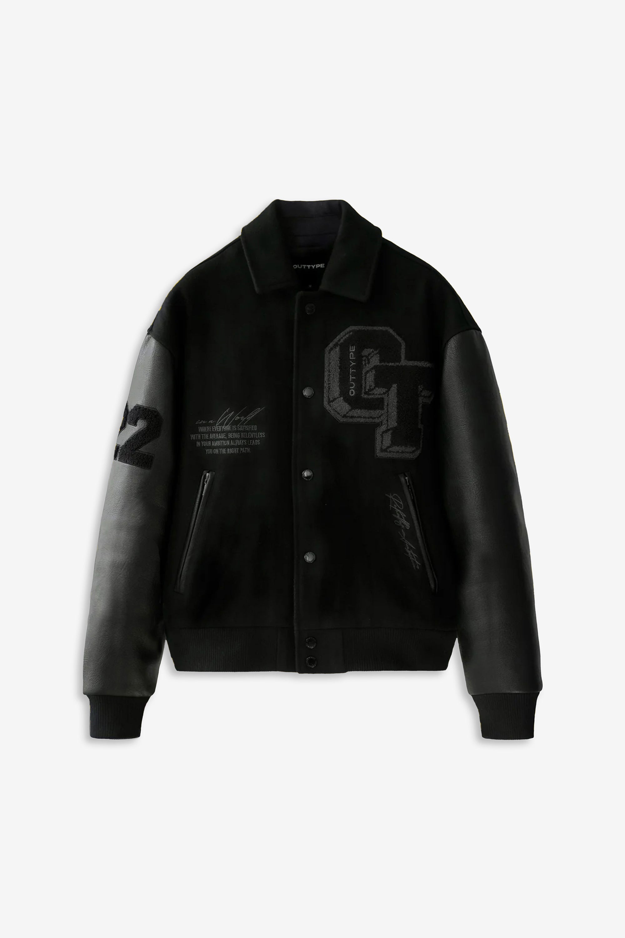 Heavy All Black Varsity Jacket