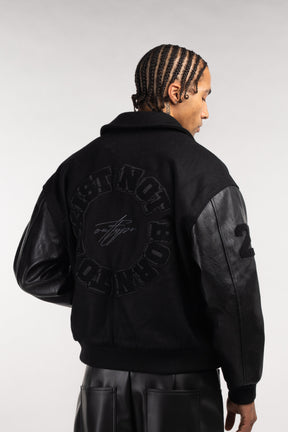 Heavy All Black Varsity Jacket