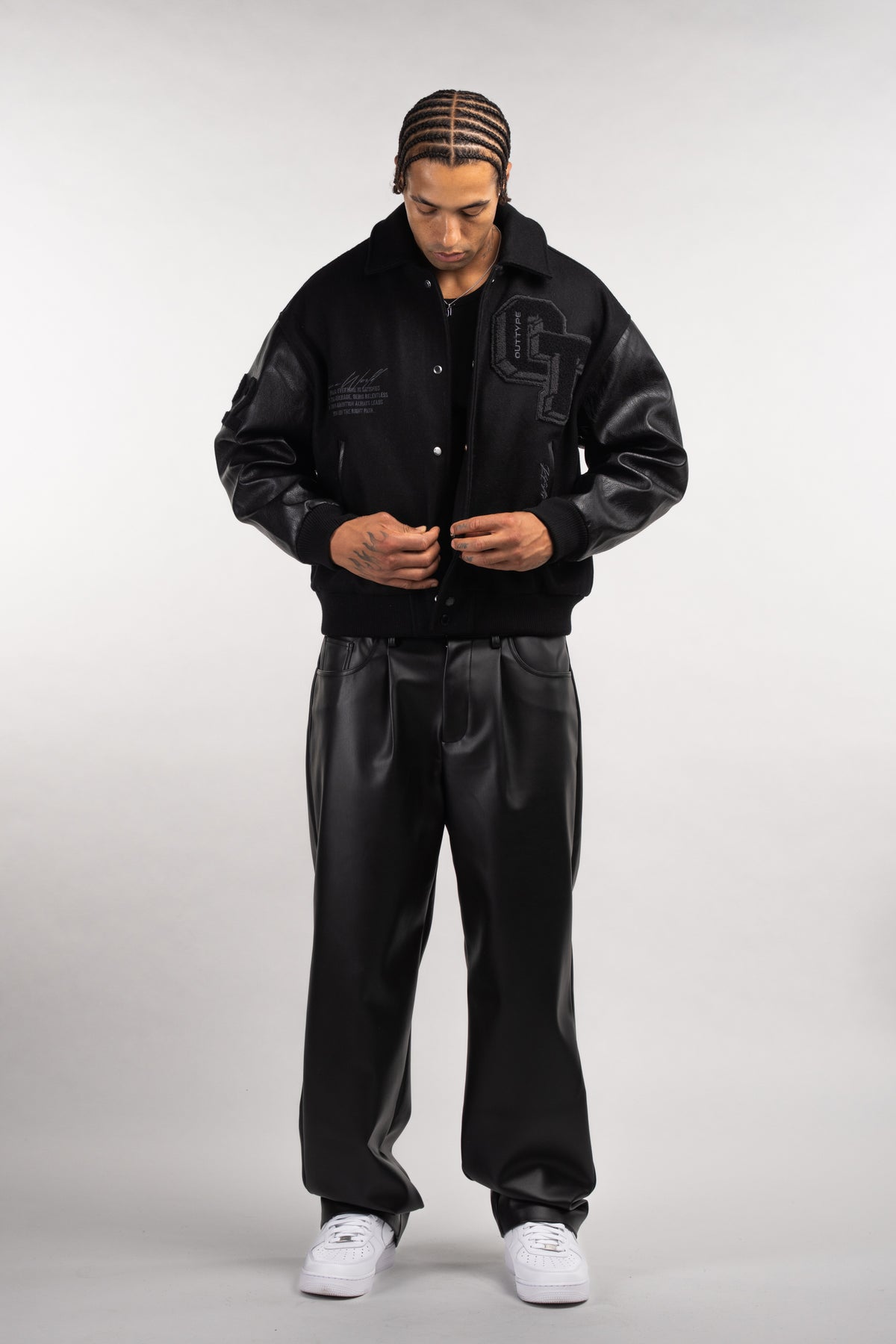 Heavy All Black Varsity Jacket