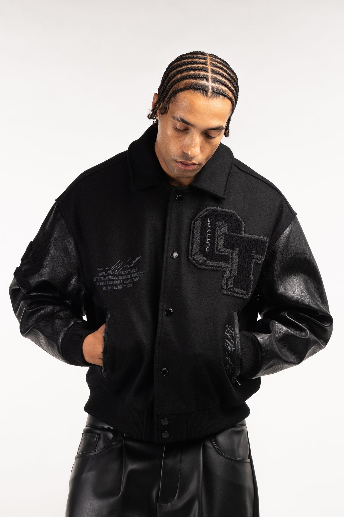Heavy All Black Varsity Jacket