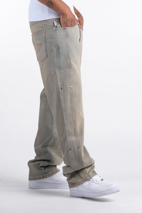 Sand Washed Rivet Denim