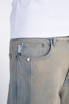 Sand Washed Rivet Denim
